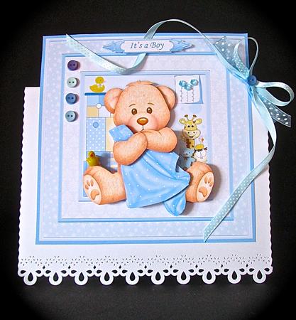 New Baby Boy Baby Blanket 8x8 Mini Kit & Decoupage by Cynthia Massey