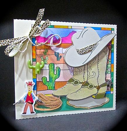 Boots and All Birthday Card Front Mini Kit by Cynthia Massey