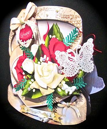 Cream Gift Box with Roses by Cynthia Massey