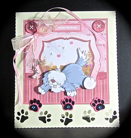 Dogs Unconditional Love Card with Decoupage by Cynthia Massey