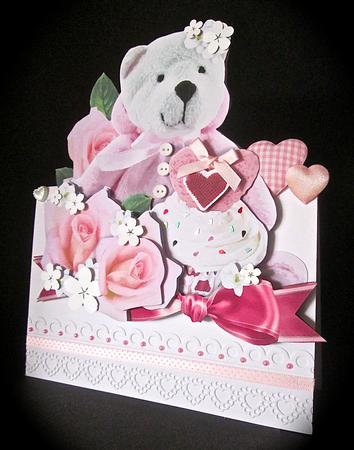 Pretty Things Shaped Card Mini-kit - Valentine Bear by Cynthia Massey