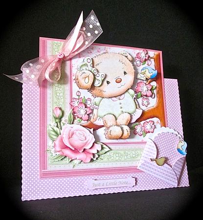 Blossom Teddy Female Birthday Mini Kit & Decoupage by Cynthia Massey