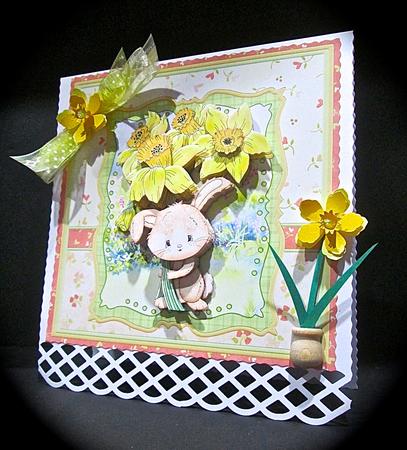 Daffodil Delivery 8x8 Mini Kit & Decoupage by Cynthia Massey