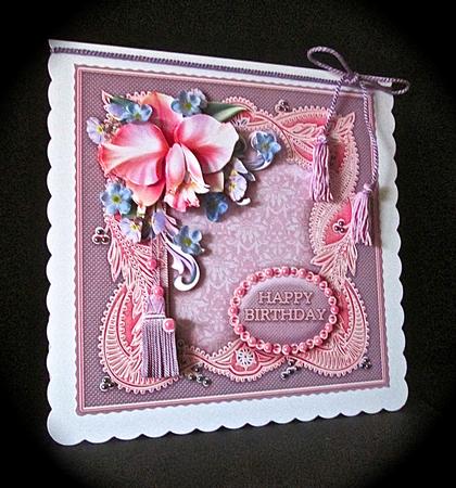 Pink Orchid on a Lace Frame Decoupage Mini Kit by Cynthia Massey