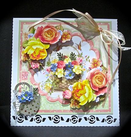 Rose Basket 8x8 Mini Kit & Decoupage by Cynthia Massey