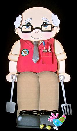 3D on the Shelf Card Kit - Old Man Arthur by Cynthia Massey
