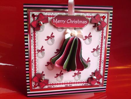 3D Christmas Bell 3 and Card Front by Cynthia Massey