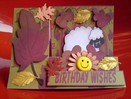 Shirley the Sheep Autumn Side Stepper by Cynthia Massey