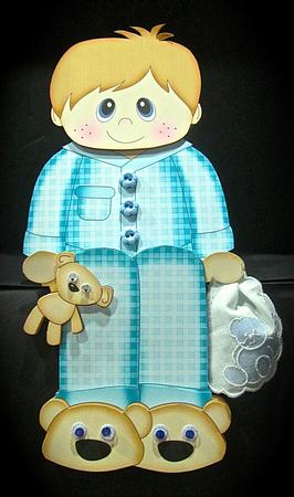 3D on the Shelf Card Kit - Little Boy Pyjama Billy by Cynthia Massey