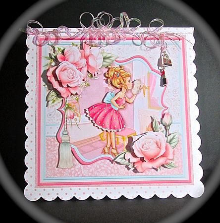 Pretty in Pink 8x8 Mini Kit & Decoupage by Cynthia Massey