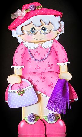 3D on the Shelf Card Kit - Old Lady Sadie by Cynthia Massey