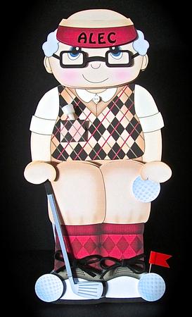 3D on the Shelf Card Kit - Golfing Old Man Cyril by Cynthia Massey