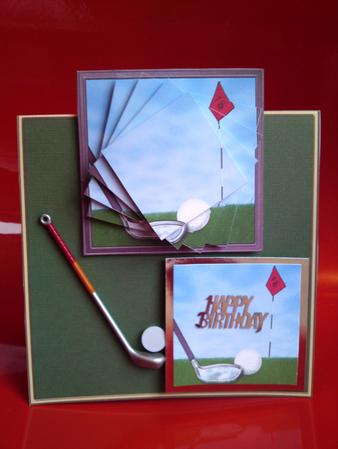 Golf Easy Over the Edge Card N Spiral Pyramid by Cynthia Massey
