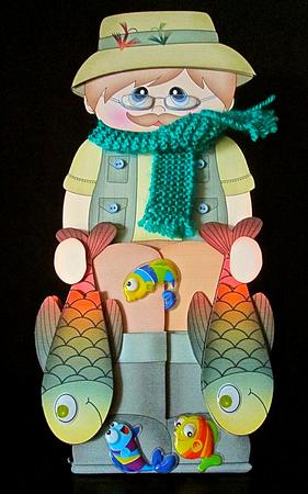 3D on the Shelf Card Kit - Fisherman Martin by Cynthia Massey