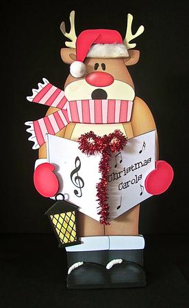 3D on the Shelf Card Kit - Christmas Carol Singing Rudolph by Cynthia Massey