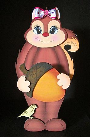 3D on the Shelf Card Kit - Little Squirrel Girl Peanut by Cynthia Massey