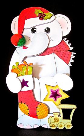 3D on the Shelf Card Kit - Little Christmas Elephant by Cynthia Massey