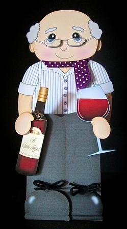 3D on the Shelf Card Kit - Wine Drinking Old Man Will by Cynthia Massey