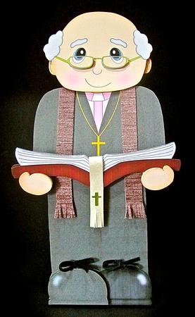 3D on the Shelf Card Kit - Old Man Priest Philip by Cynthia Massey