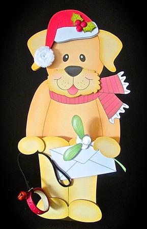 3D on the Shelf Card Kit - Christmas Little Dog Sunny by Cynthia Massey
