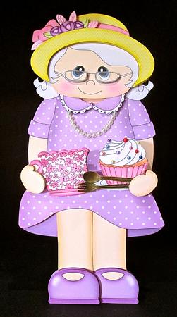3D on the Shelf Card Kit - Gossip Galz - Cuppa & Cake Connie by Cynthia Massey