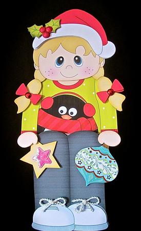 3D on the Shelf Card Kit - Little Christmas Jumper Boy by Cynthia Massey