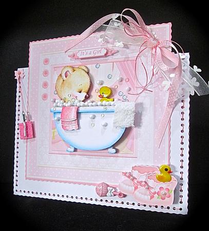 Baby Girl Bubble Time 8x8 Decoupage Mini Kit by Cynthia Massey
