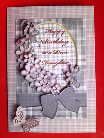 Shades of Brown Flowers Birthday Card for Dear Daughter by Cynthia Massey