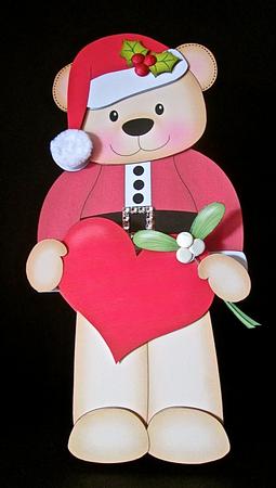 3D on the Shelf Card Kit - Little Christmas Livvy Bear by Cynthia Massey