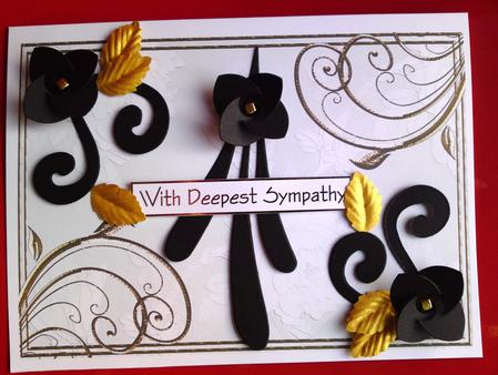 Embossed Roses and Gold Swirls A4 Card Front in Cream by Cynthia Massey