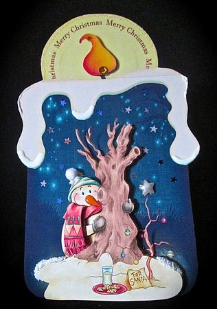 Candle Shape Card for Santa 687 by Cynthia Massey