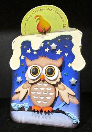 Candle Shape Card Owl 688 by Cynthia Massey