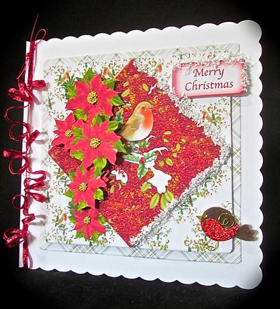 Robin and Poinsettias - Diamond Panel Card Mini Kit by Cynthia Massey