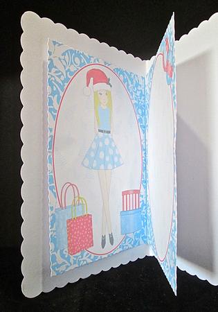 Christmas Shopping Boxes and Bags Blonde in Blue Insert by Cynthia Massey
