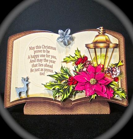 Christmas Book - Poinsettia with Lantern by Cynthia Massey