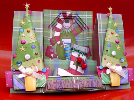 Christmas Joy Decoupage Stepper card Kit by Cynthia Massey