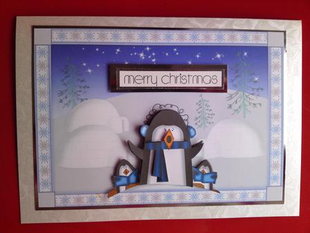 Penguin Choir Card Front by Cynthia Massey