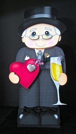 3D on the Shelf Card Kit - Hearts Love & Romance Man Dudley by Cynthia Massey