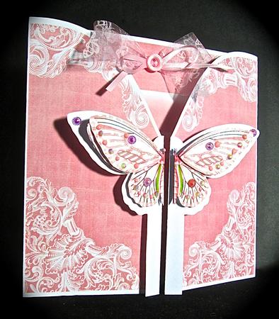 Pink Butterfly Old Timer 3D Gatefold Butterfly Mkit by Cynthia Massey