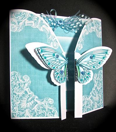 Dteal Butterfly Old Timer 3D Gatefold Butterfly Mkit by Cynthia Massey