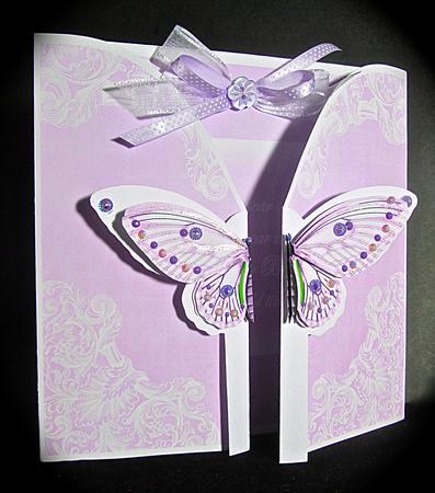 Lilac Butterfly Old Timer 3D Gatefold Butterfly Mkit by Cynthia Massey
