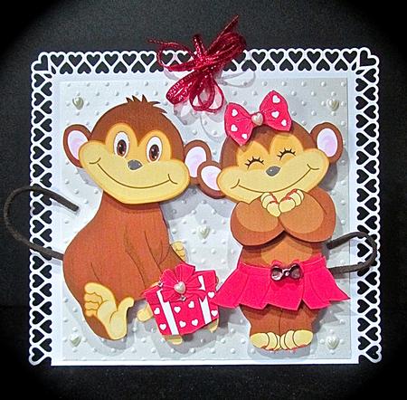 Monkey Love, Kisses and Cuddles Will You Be Mine 8x8 Kit by Cynthia Massey