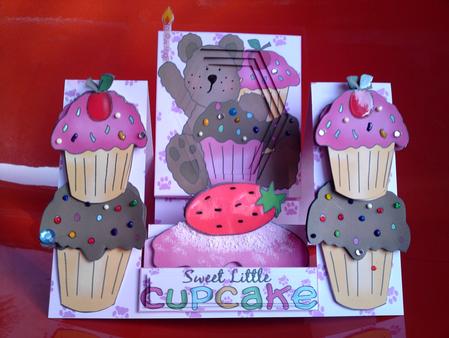 Sweet Little Cupcakes Birthday decoupage stepper card kit by Cynthia Massey