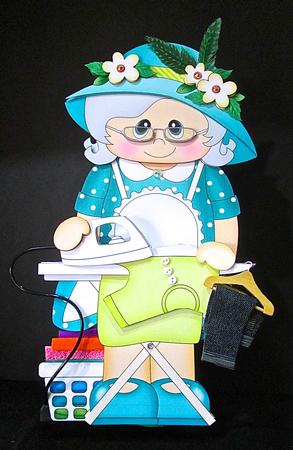 3D on the Shelf Card Kit - Gossip Galz - Ironing Ida by Cynthia Massey