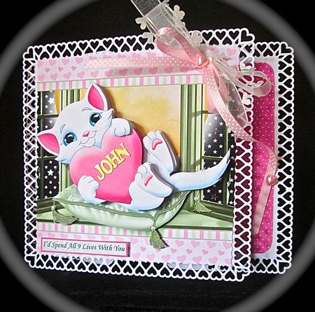Id Spend All 9 Lives with You 8x8 Decoupage Mini Kit by Cynthia Massey