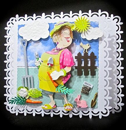 Gardening/allotment Lady Decoupage Sheet. by Cynthia Massey