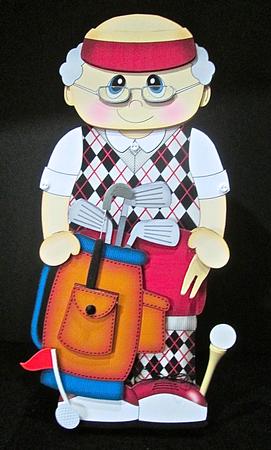 3D on the Shelf Card Kit - Little Golf Old Man Ernie by Cynthia Massey