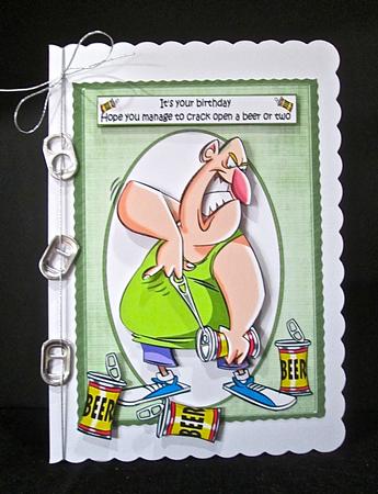 Kenny Cracks a Beer or Two Quick Card by Cynthia Massey