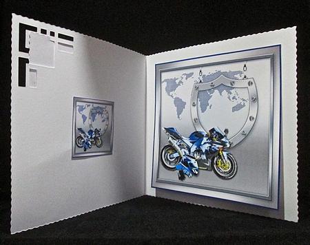 Blue Motorbike Matching 8inx8in Insert Plate by Cynthia Massey