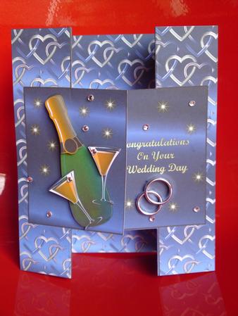 Blue Metalic Wedding Double Foldback by Cynthia Massey
